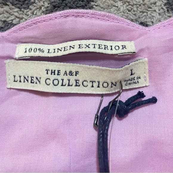 Abercrombie Premium Linen Scallop Hem Top - Picture 5 of 6